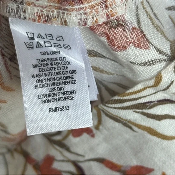 Joie Ruffle Sleeve Linen Floral Mini Dress Size Medium - Picture 6 of 8